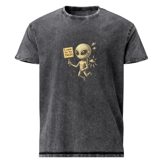 Alien Shirt Graphic | Funny Space Foodie Tee | I Came for the Tacos Statement Top - IconVexa