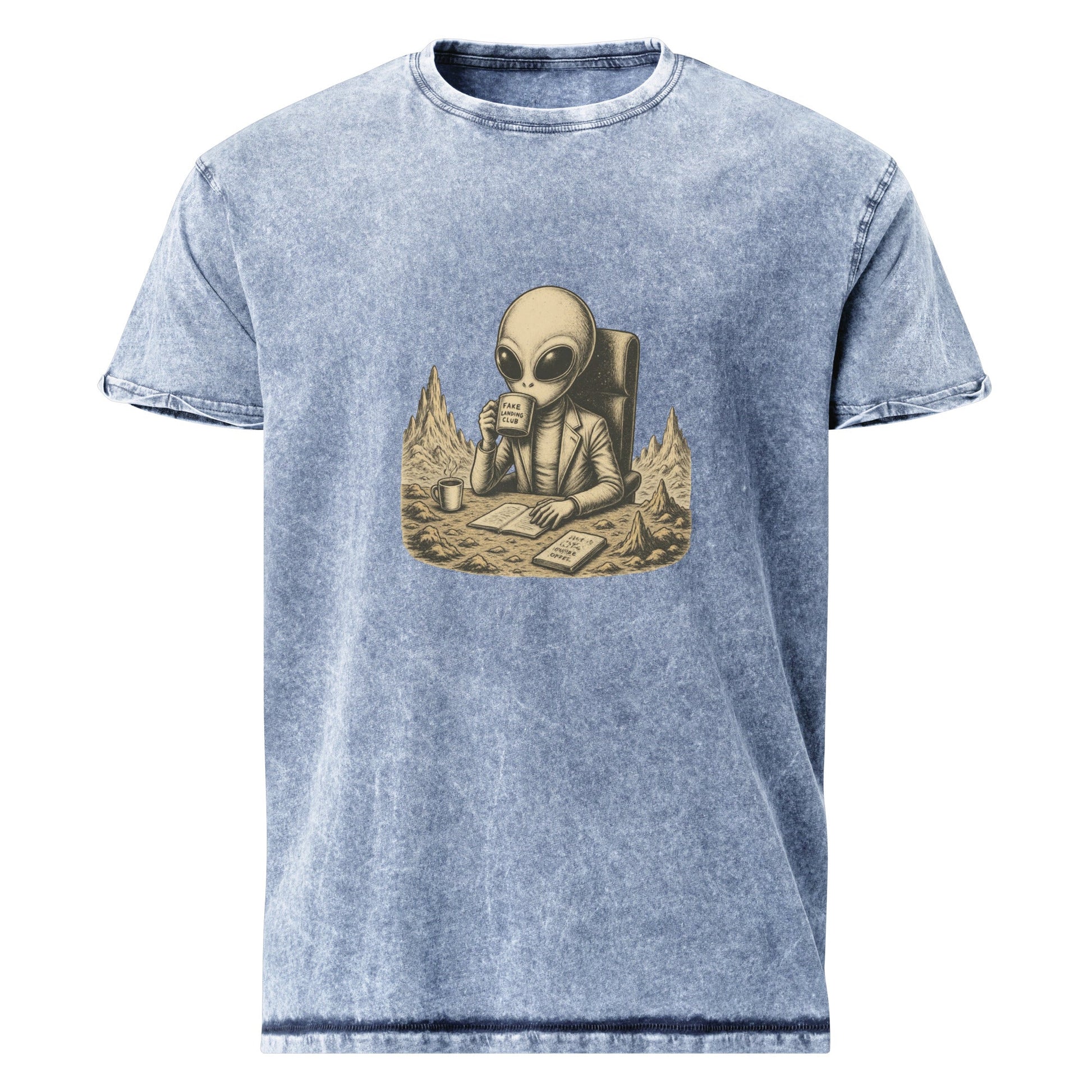 Alien Shirt Graphic | Space Conspiracy Coffee Tee | Fake Landing Club UFO T-Shirt - IconVexa