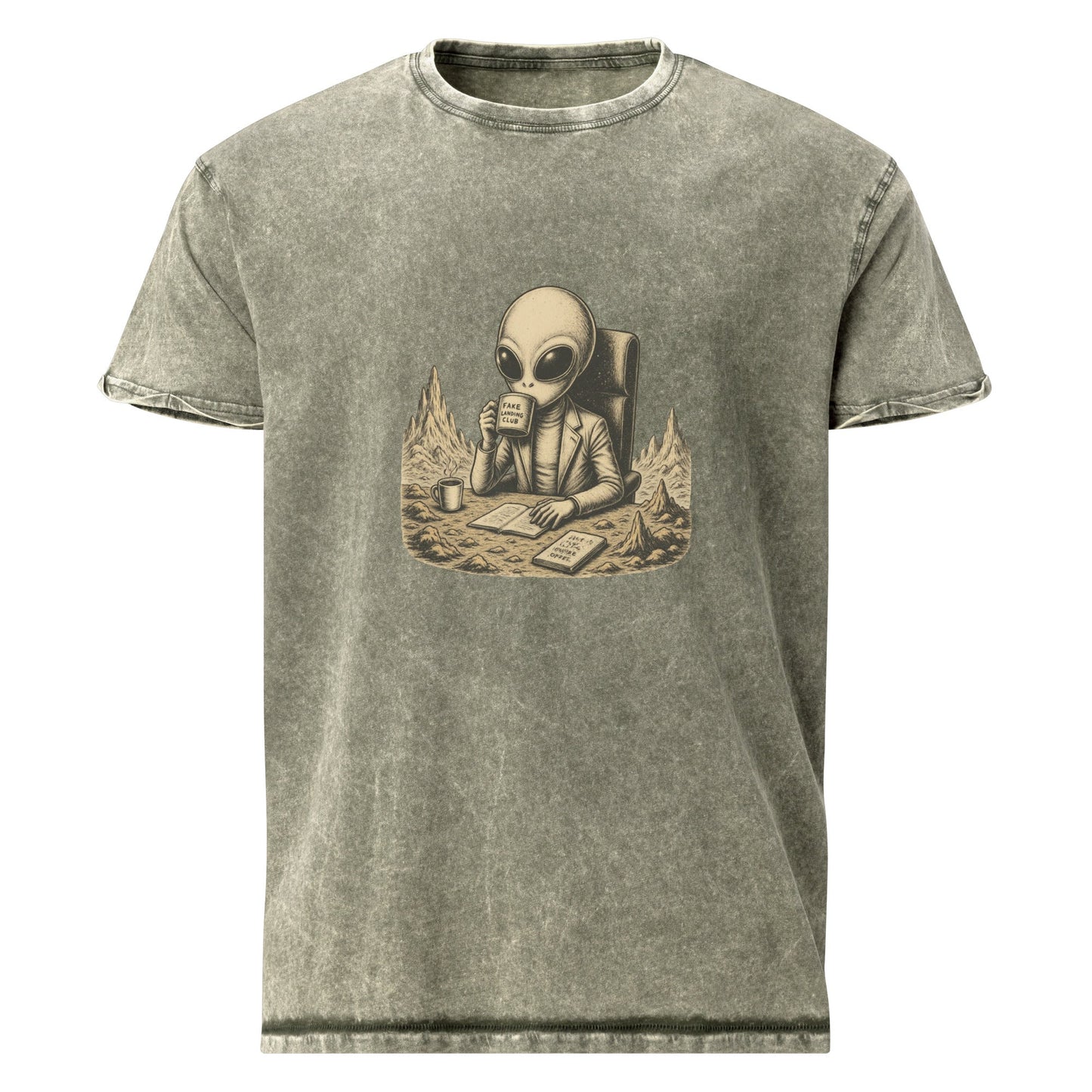 Alien Shirt Graphic | Space Conspiracy Coffee Tee | Fake Landing Club UFO T-Shirt - IconVexa
