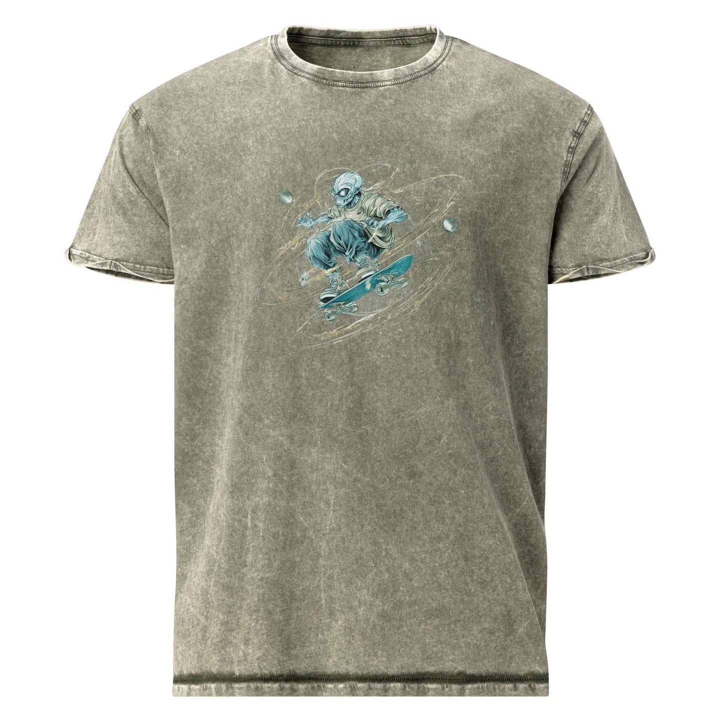 Alien Skateboarding Tee | Outer Space Skater Shirt | Cool Graphic Sci - Fi T-Shirt - IconVexa