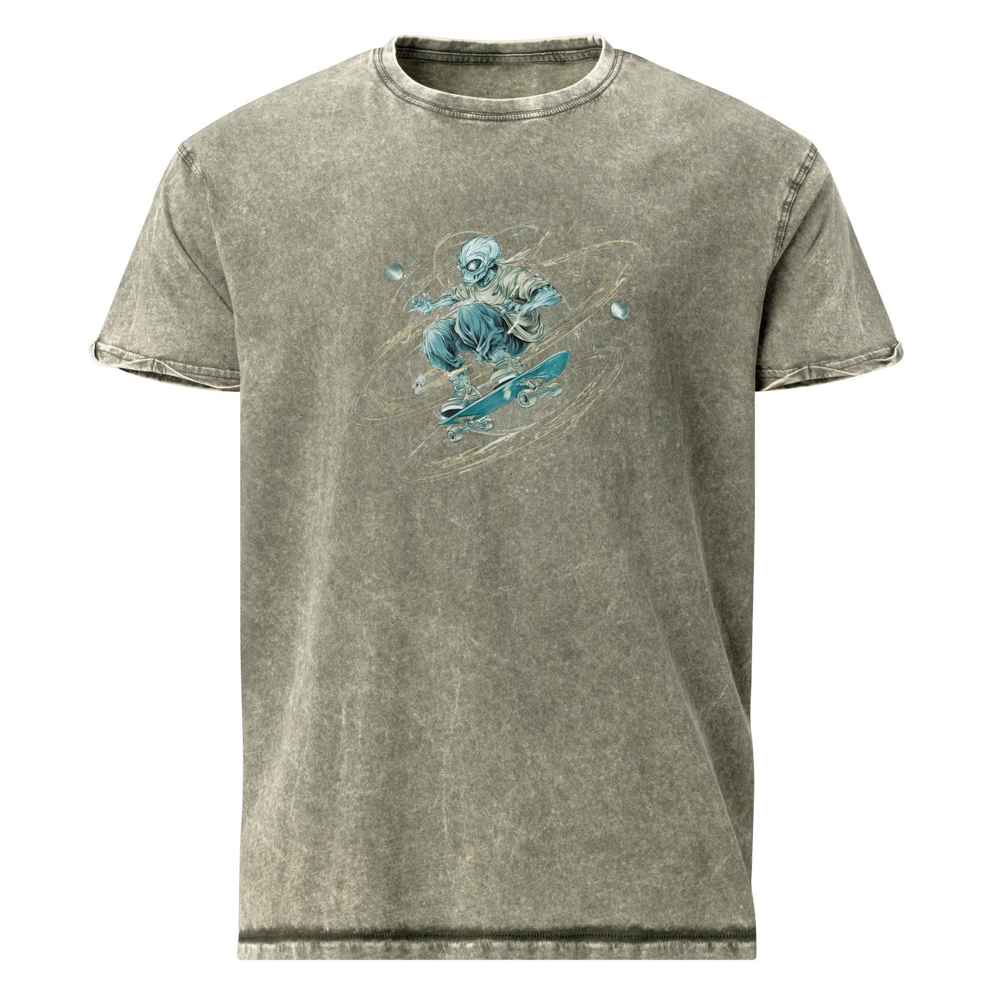 Alien Skateboarding Tee | Outer Space Skater Shirt | Cool Graphic Sci - Fi T-Shirt - IconVexa