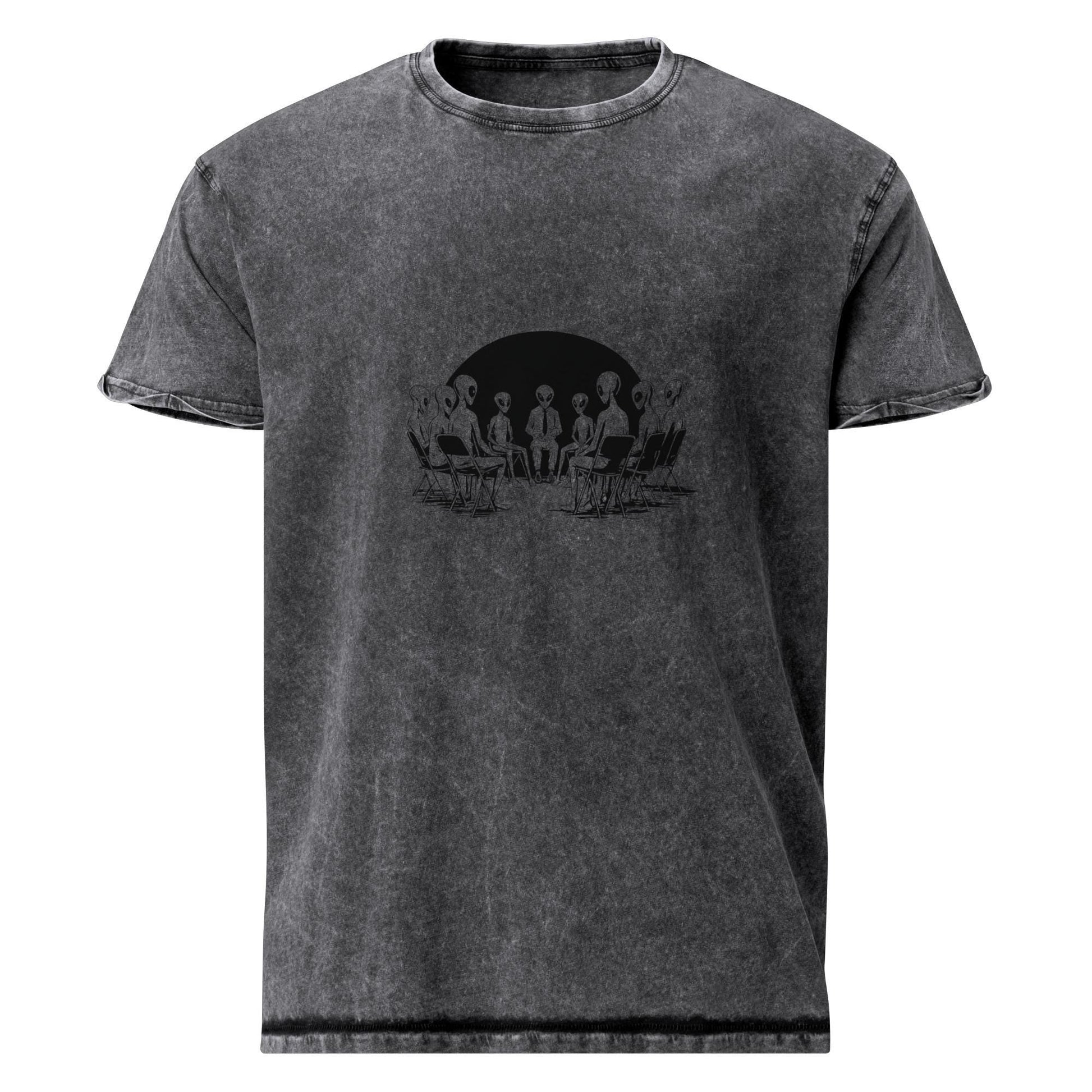 Alien Support Group Shirt | Sci - Fi Dark Humor Tee | Artistic UFO Graphic T-Shirt - IconVexa