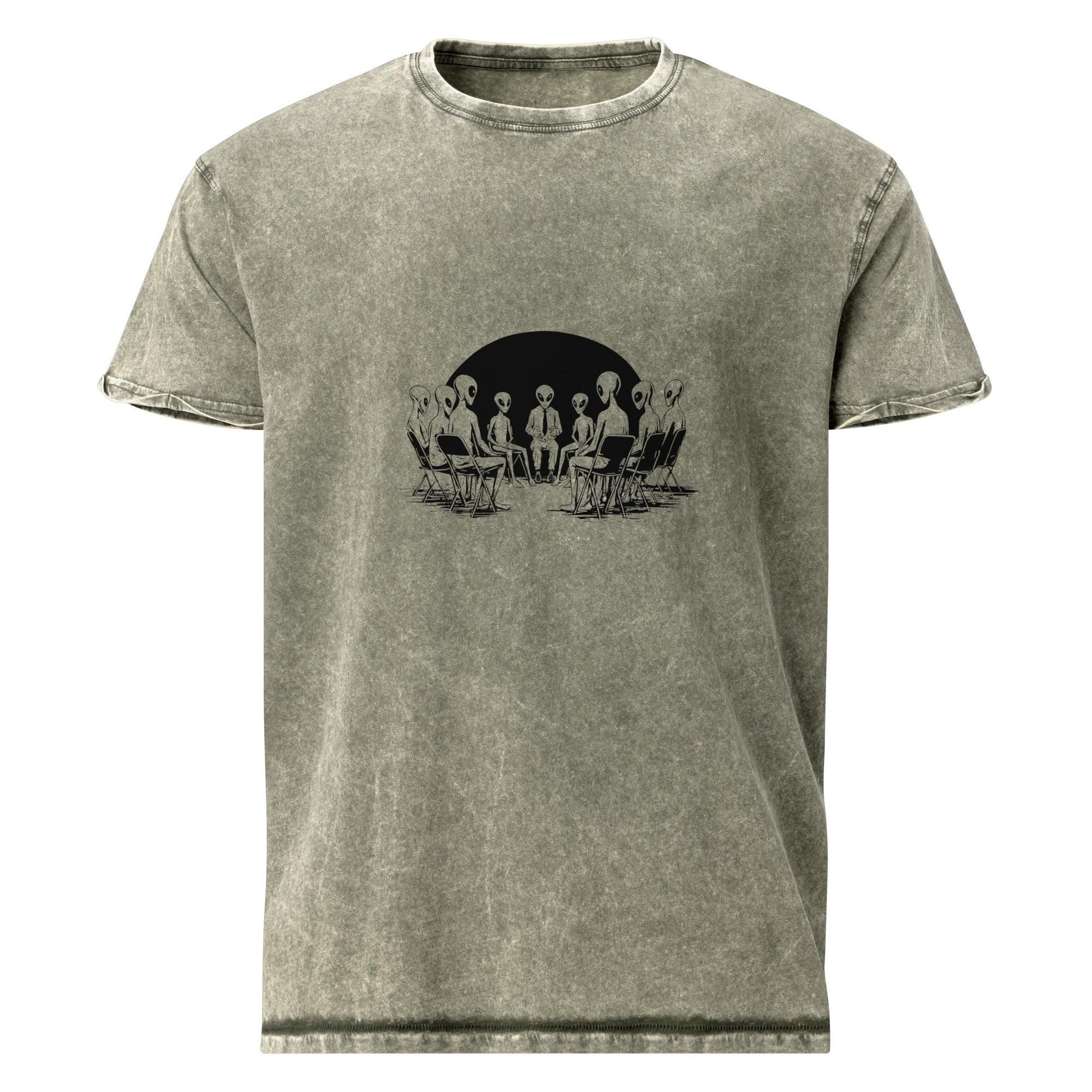 Alien Support Group Shirt | Sci - Fi Dark Humor Tee | Artistic UFO Graphic T-Shirt - IconVexa