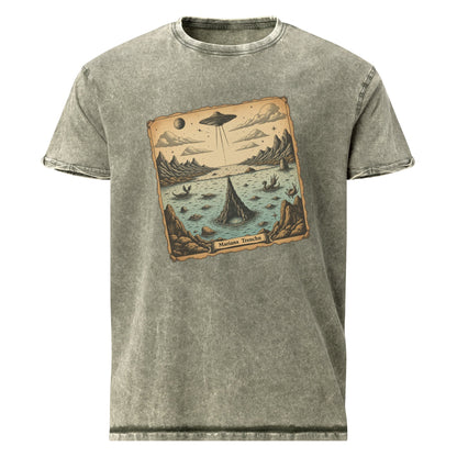 Alien T Shirt | Vintage UFO Ocean Map | Science Fiction Space Tee - IconVexa