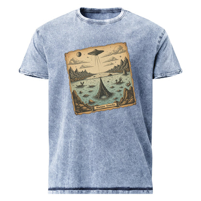 Alien T Shirt | Vintage UFO Ocean Map | Science Fiction Space Tee - IconVexa