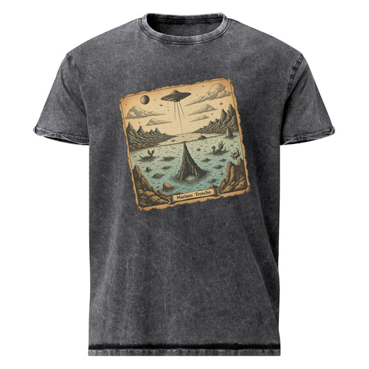 Alien T Shirt | Vintage UFO Ocean Map | Science Fiction Space Tee - IconVexa