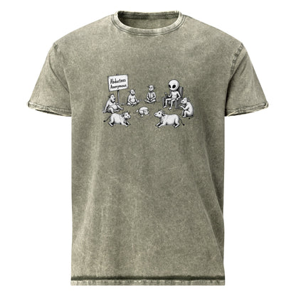 Alien Tee Cow Support Group Art | UFO Abductees Anonymous Graphic | Funny Sci - Fi Shirt - IconVexa