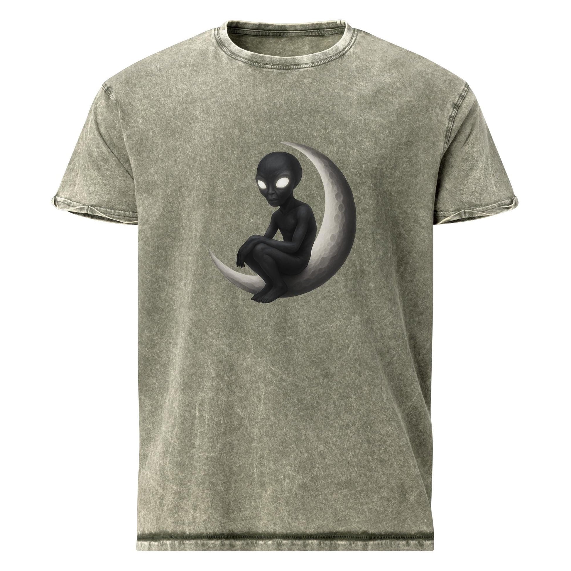 Alien Tee | Moonlit Visitor In Void | Cosmic Solitude Streetwear - IconVexa