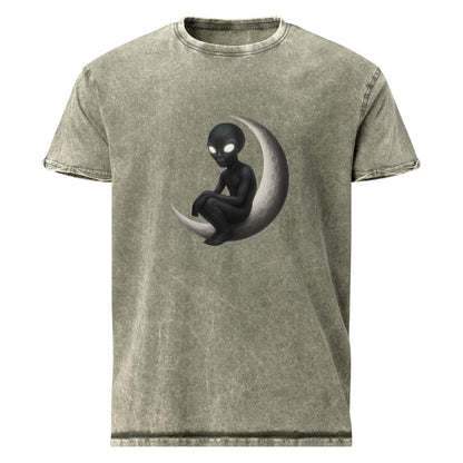 Alien Tee | Moonlit Visitor In Void | Cosmic Solitude Streetwear - IconVexa