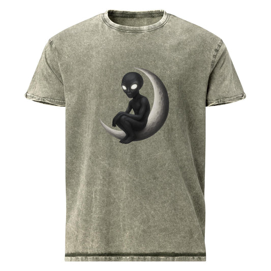 Alien Tee | Moonlit Visitor In Void | Cosmic Solitude Streetwear - IconVexa