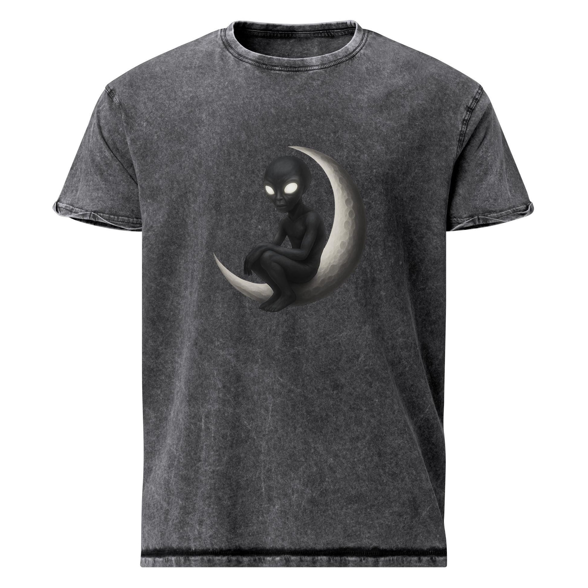 Alien Tee | Moonlit Visitor In Void | Cosmic Solitude Streetwear - IconVexa