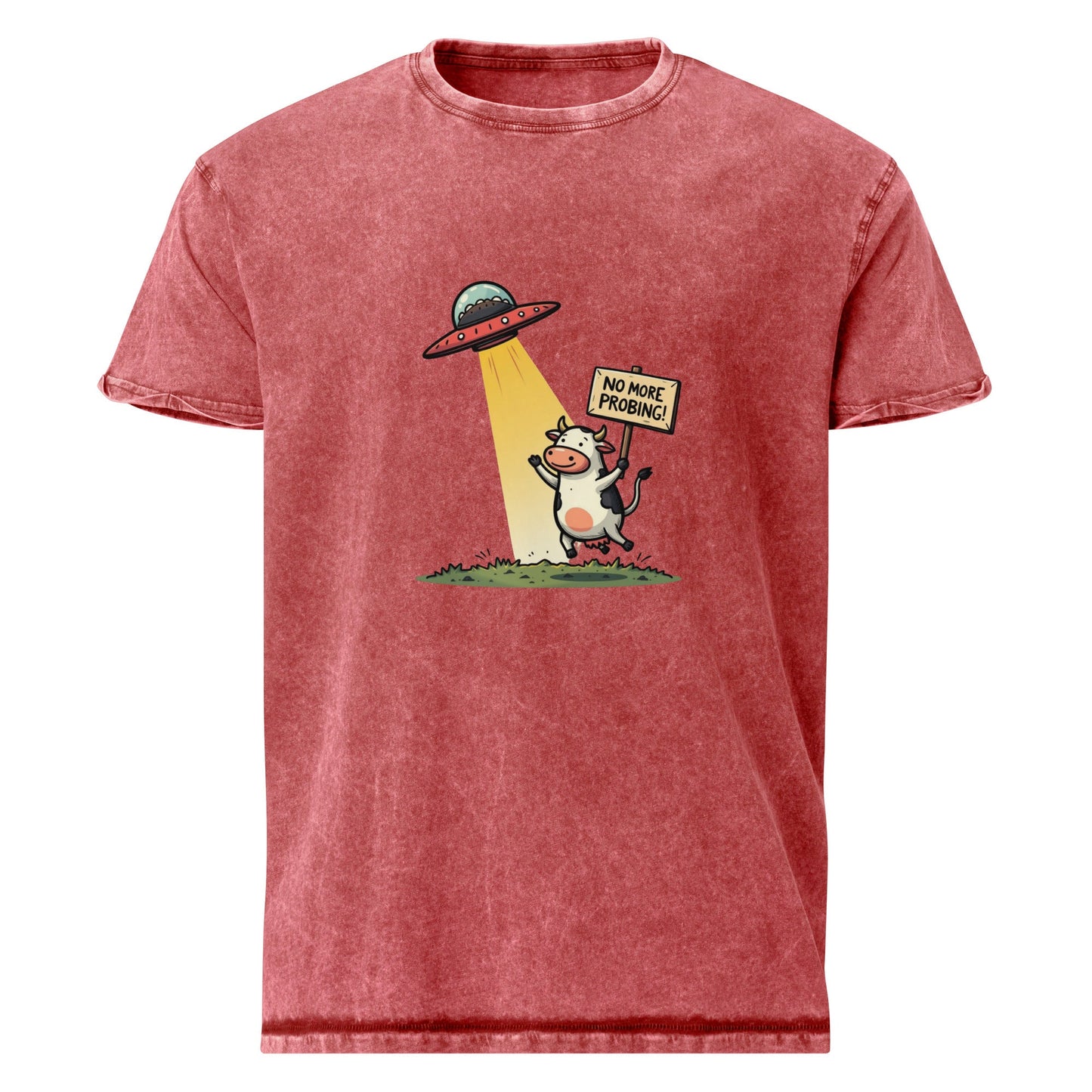 Alien Tee Protest Cow Graphic | UFO Abduction Joke Shirt | Funny Space Statement Tee - IconVexa