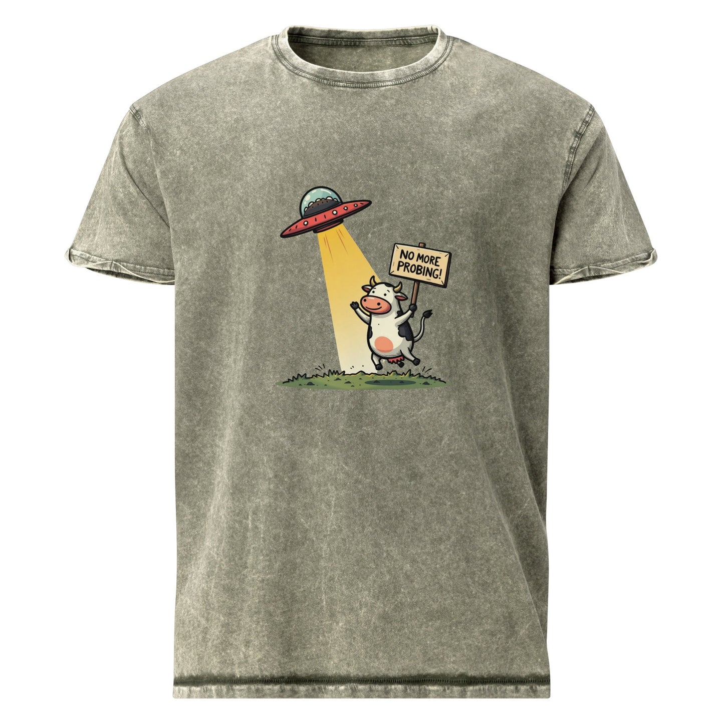 Alien Tee Protest Cow Graphic | UFO Abduction Joke Shirt | Funny Space Statement Tee - IconVexa