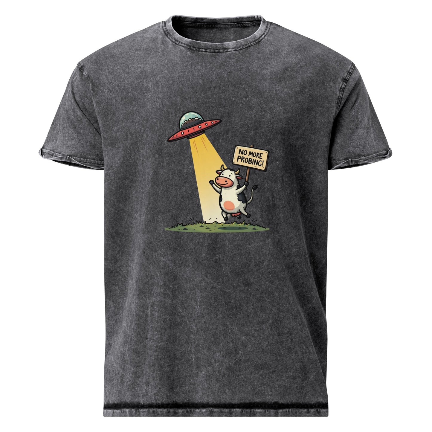 Alien Tee Protest Cow Graphic | UFO Abduction Joke Shirt | Funny Space Statement Tee - IconVexa