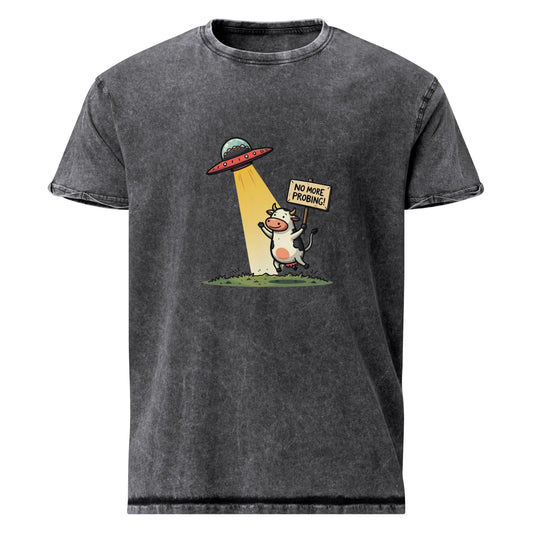 Alien Tee Protest Cow Graphic | UFO Abduction Joke Shirt | Funny Space Statement Tee - IconVexa