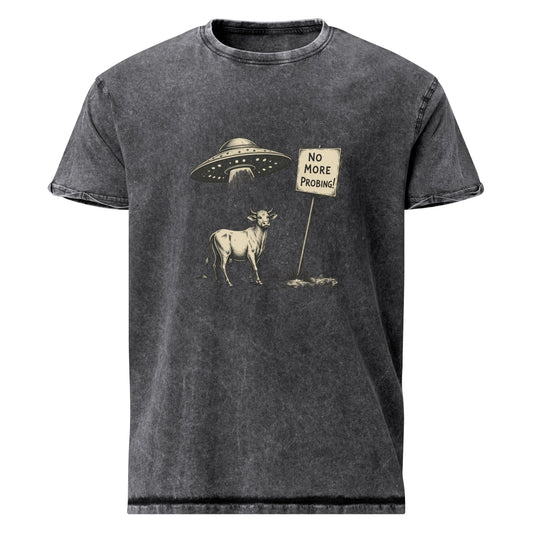 Alien Tee With Cow Protest Art | Funny UFO Abduction Statement | Quirky Space Humor Shirt - IconVexa