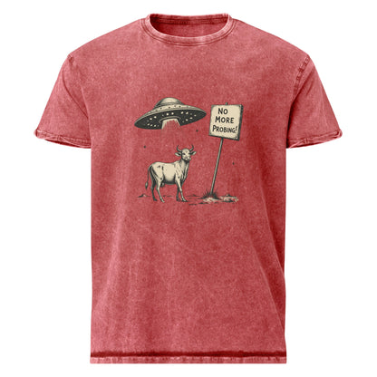Alien Tee With Cow Protest Art | Funny UFO Abduction Statement | Quirky Space Humor Shirt - IconVexa