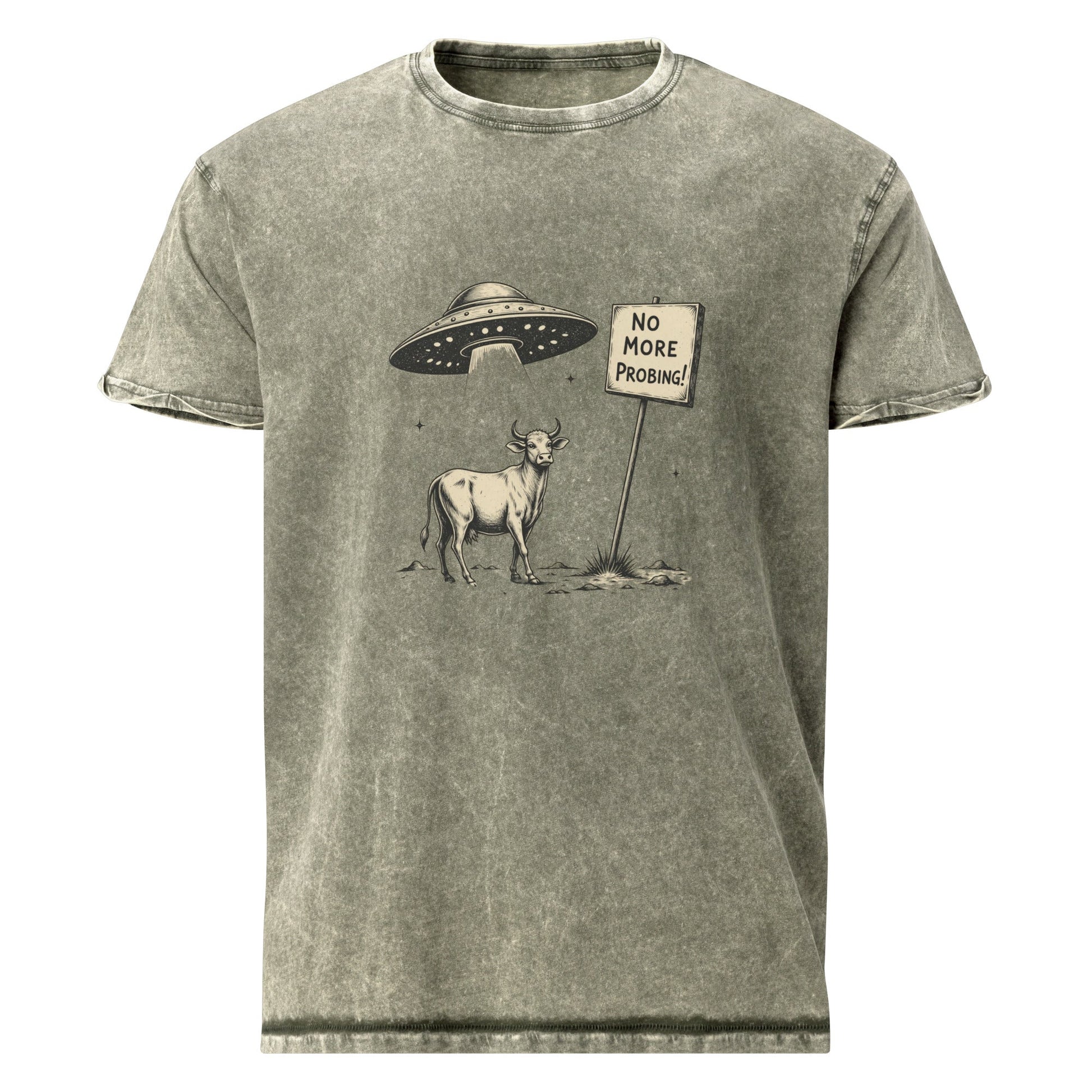 Alien Tee With Cow Protest Art | Funny UFO Abduction Statement | Quirky Space Humor Shirt - IconVexa