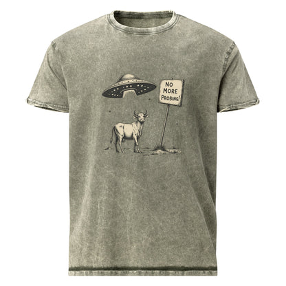 Alien Tee With Cow Protest Art | Funny UFO Abduction Statement | Quirky Space Humor Shirt - IconVexa