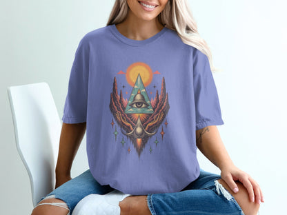 All Seeing Eye in the Sky Graphic Novelty Design T-Shirt - IconVexa