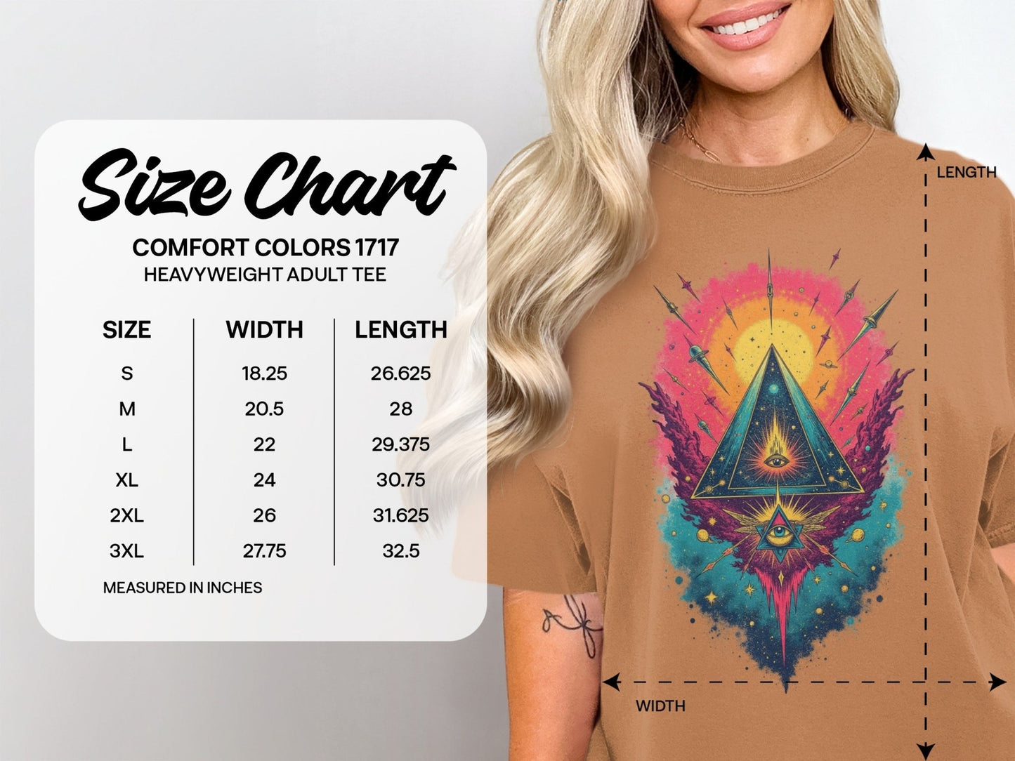 All Seeing Eye Pyramid Colorful Art Graphic Design T-Shirt - IconVexa