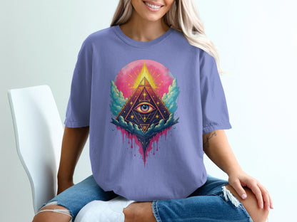 All Seeing Eye Pyramid Graphic Design Women's Unisex T-Shirt - IconVexa