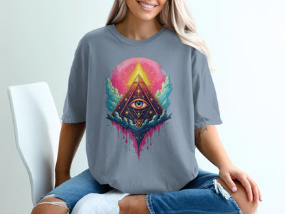 All Seeing Eye Pyramid Graphic Design Women's Unisex T-Shirt - IconVexa