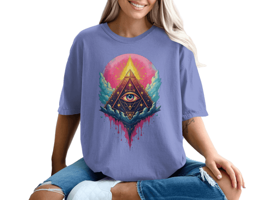 All Seeing Eye Pyramid Graphic Design Women's Unisex T-Shirt - IconVexa
