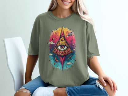 All Seeing Eye With Planets Design Fantastic T-Shirt - IconVexa