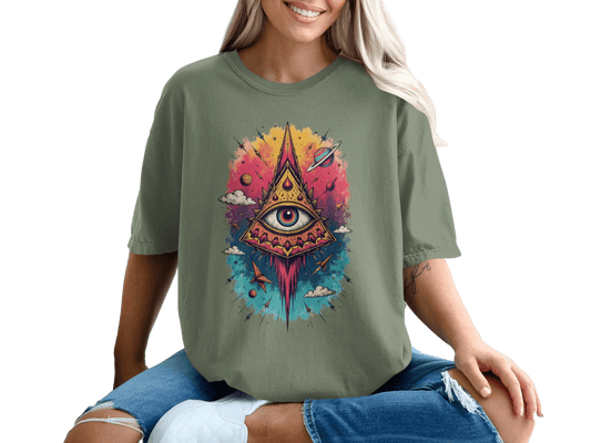 All Seeing Eye With Planets Design Fantastic T-Shirt - IconVexa
