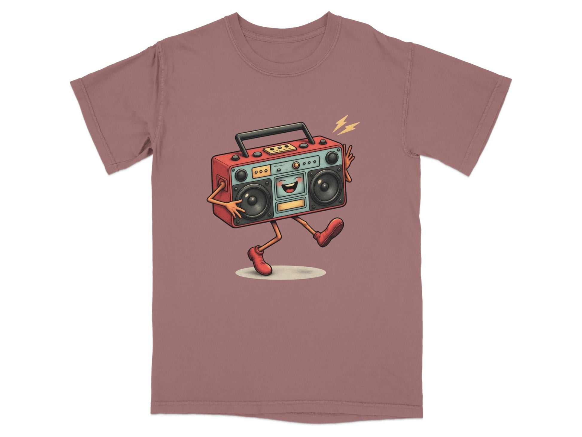 Animated Retro Boombox With Arms and Legs Design T-Shirt - IconVexa