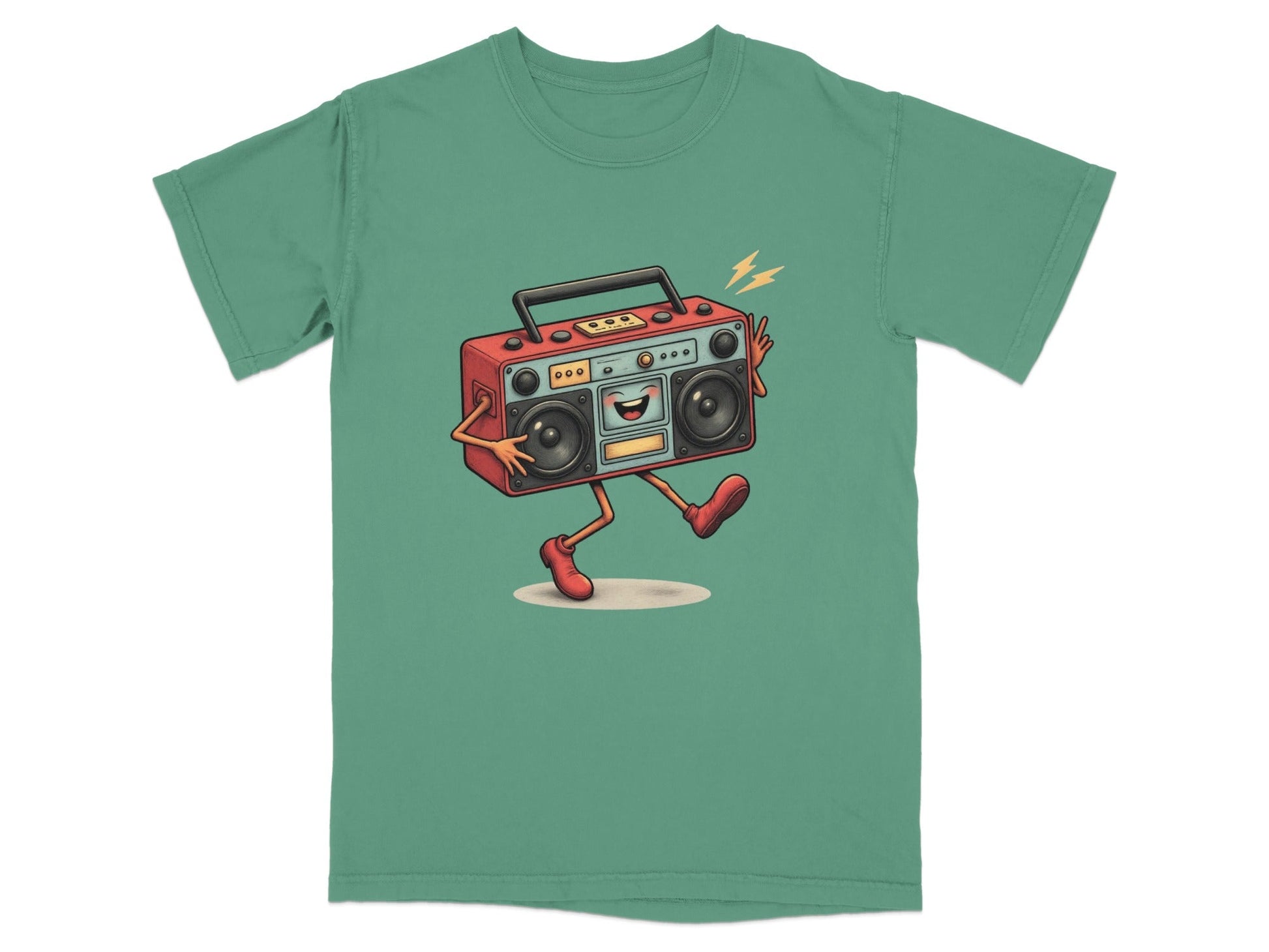 Animated Retro Boombox With Arms and Legs Design T-Shirt - IconVexa