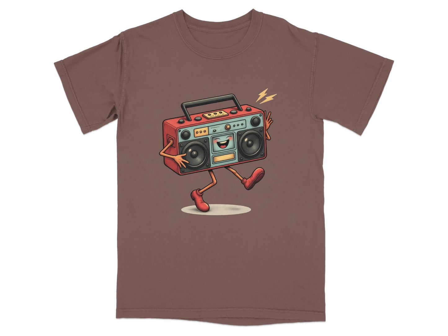 Animated Retro Boombox With Arms and Legs Design T-Shirt - IconVexa