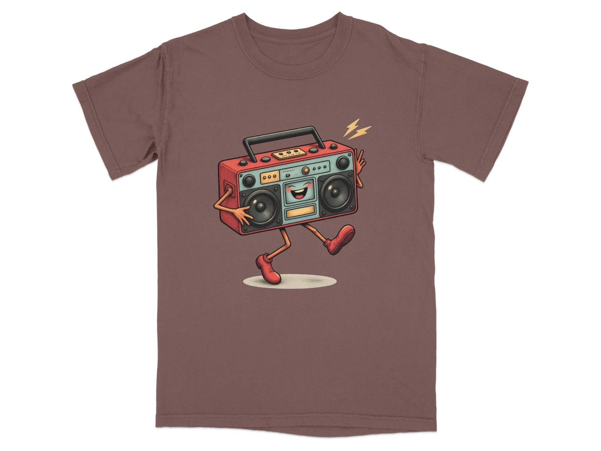 Animated Retro Boombox With Arms and Legs Design T-Shirt - IconVexa
