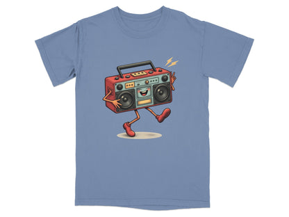 Animated Retro Boombox With Arms and Legs Design T-Shirt - IconVexa