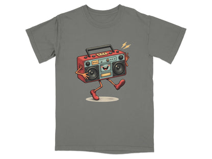 Animated Retro Boombox With Arms and Legs Design T-Shirt - IconVexa