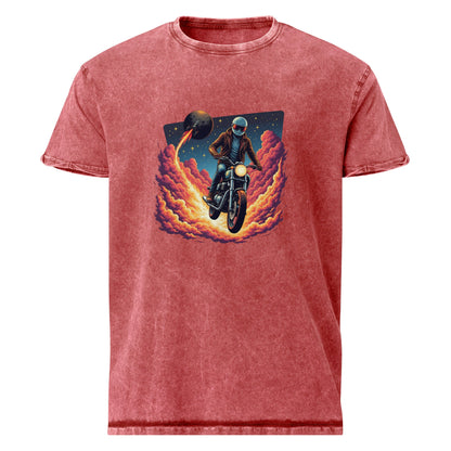 Astronaut Motorcycle T-Shirt | Retro Sci - Fi Graphic Tee | Outer Space Adventure Shirt - IconVexa
