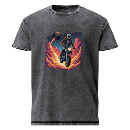 Astronaut Motorcycle T-Shirt | Retro Sci - Fi Graphic Tee | Outer Space Adventure Shirt - IconVexa
