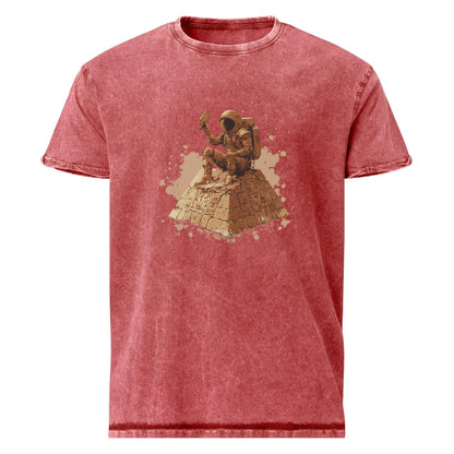 Astronaut on Pyramid T-Shirt | Sci - Fi Ancient Alien Tee | Retro Space Graphic Shirt - IconVexa