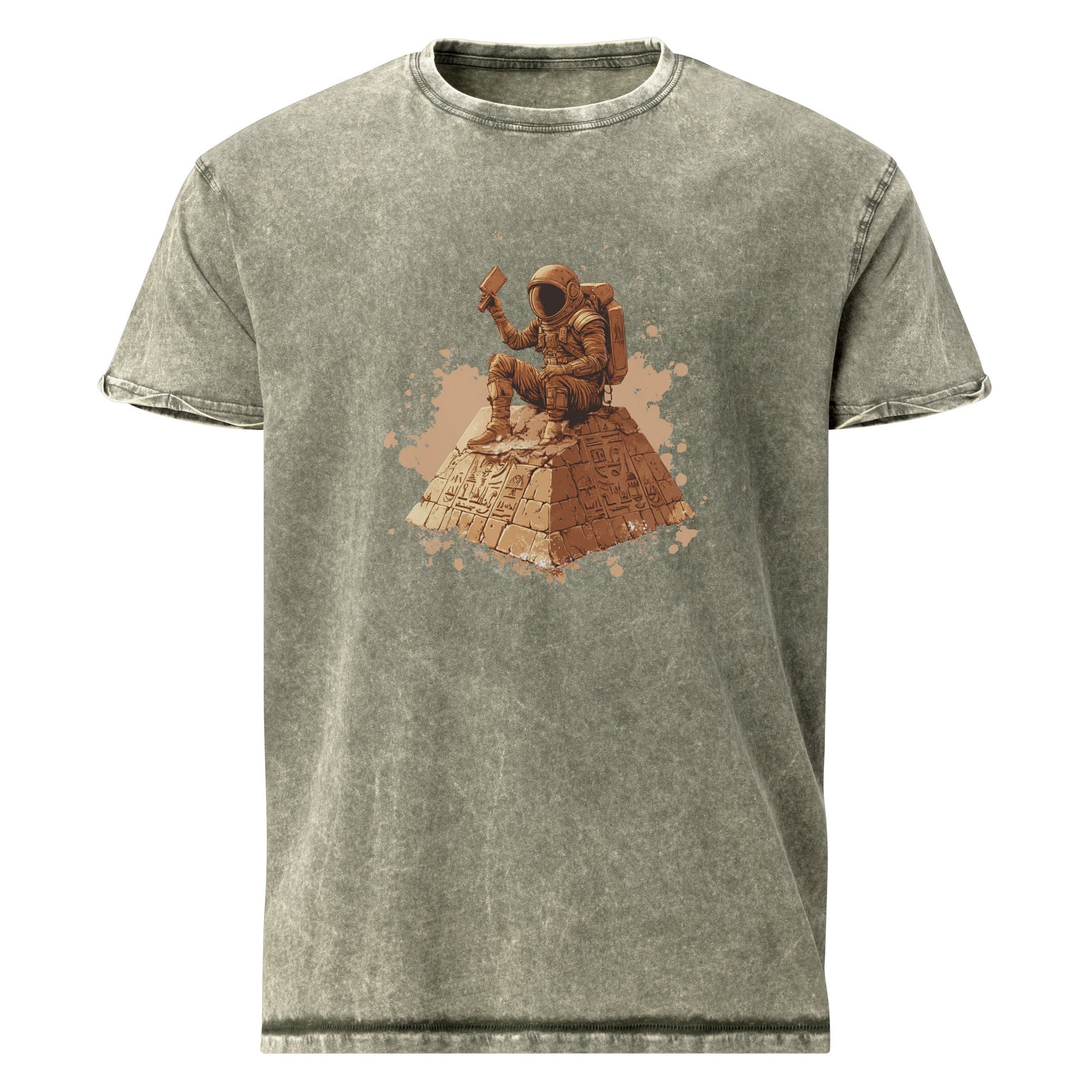 Astronaut on Pyramid T-Shirt | Sci - Fi Ancient Alien Tee | Retro Space Graphic Shirt - IconVexa