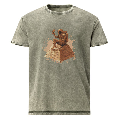 Astronaut on Pyramid T-Shirt | Sci - Fi Ancient Alien Tee | Retro Space Graphic Shirt - IconVexa