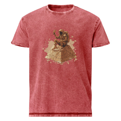 Astronaut on Pyramid T-Shirt | Sci - Fi Ancient Alien Tee | Retro Space Graphic Shirt - IconVexa