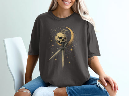 Mysterious Skull with Moon Graphic Tee Shirt product