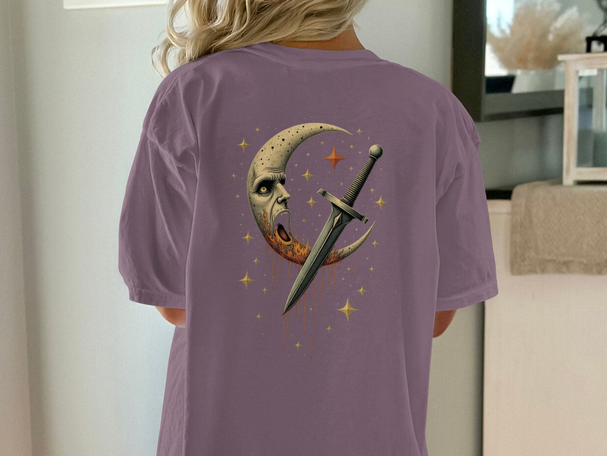 Moon and Knife Artistic Illustration T-Shirt product