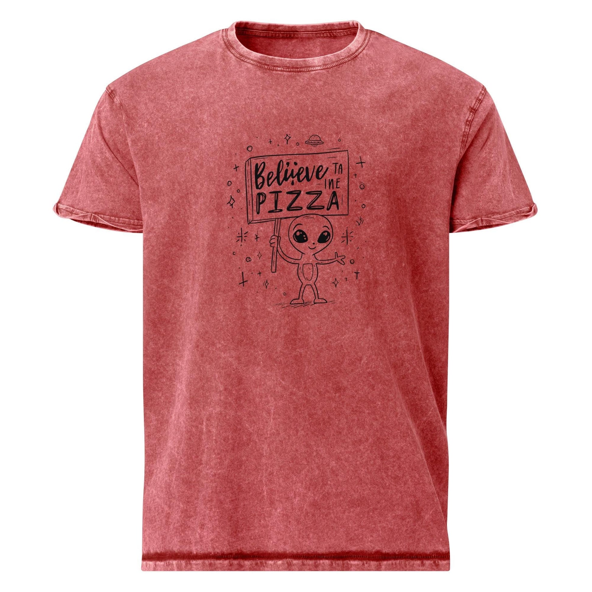 Believe in Pizza Alien Shirt | Funny UFO Tee for Food Lovers | Cute Space Graphic T-Shirt - IconVexa