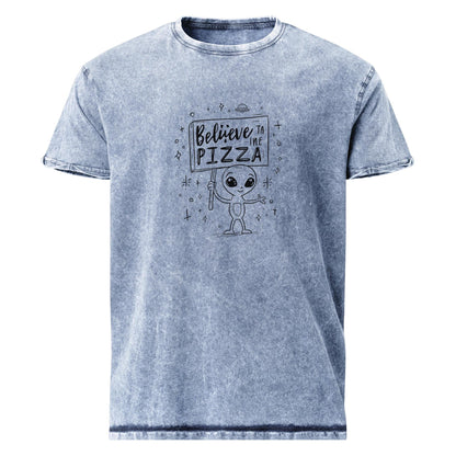 Believe in Pizza Alien Shirt | Funny UFO Tee for Food Lovers | Cute Space Graphic T-Shirt - IconVexa