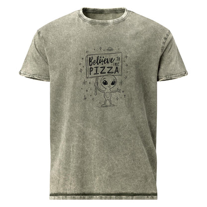 Believe in Pizza Alien Shirt | Funny UFO Tee for Food Lovers | Cute Space Graphic T-Shirt - IconVexa