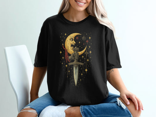 Moon and Sword Graphic Design T-Shirt product