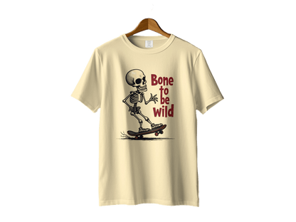 Bone To Be Wild Skateboard Skeleton Graphic Art T-Shirt - IconVexa