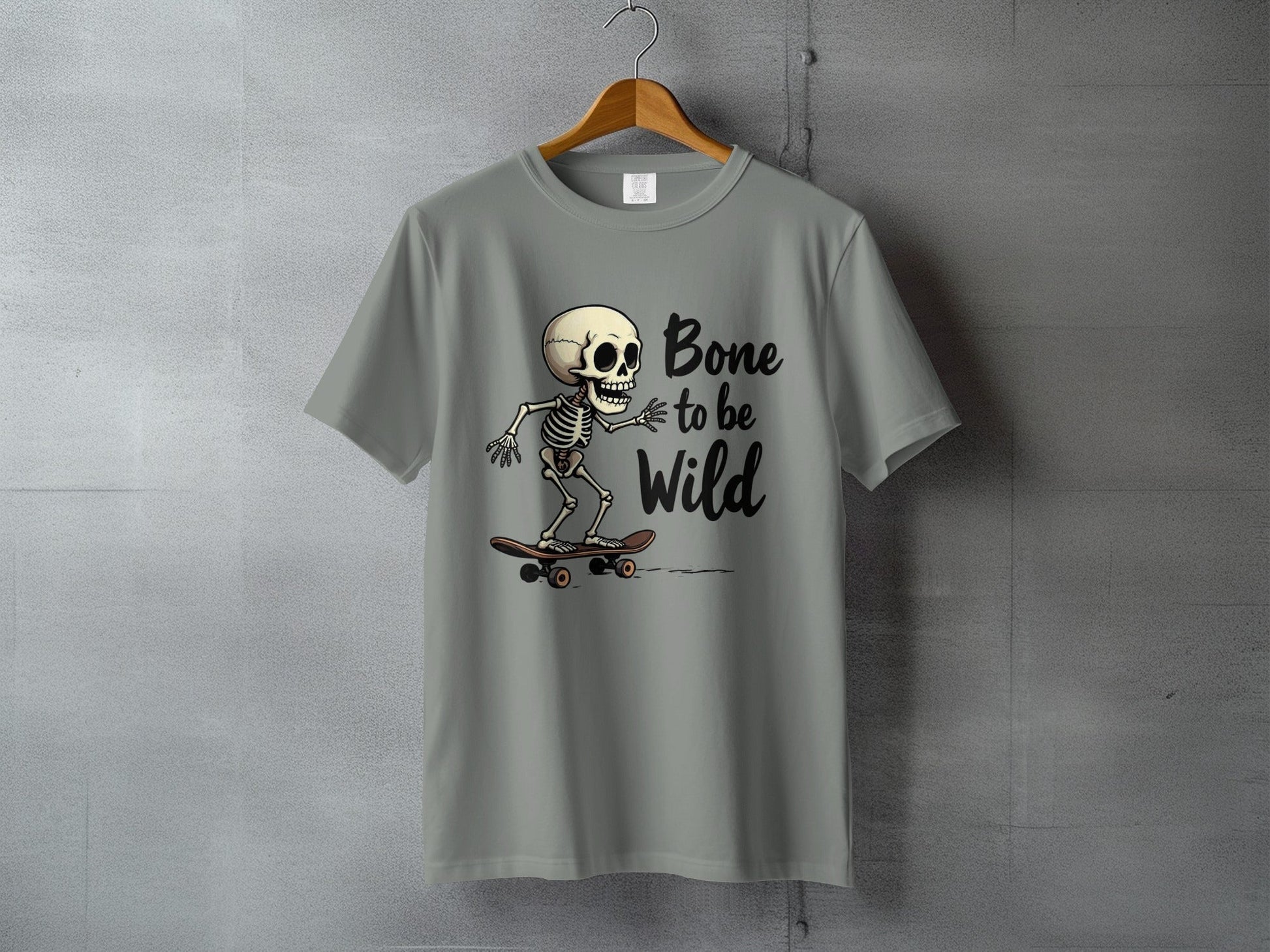 Bone To Be Wild Skeleton Graphic Novelty Design T-Shirt - IconVexa